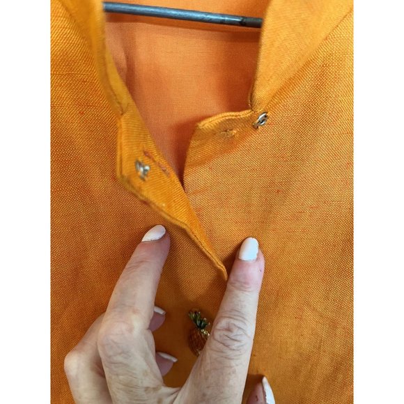 Maggy London Women's 12 Dress Linen/Rayon Pumpkin Sheath Career - Picture 6 of 10